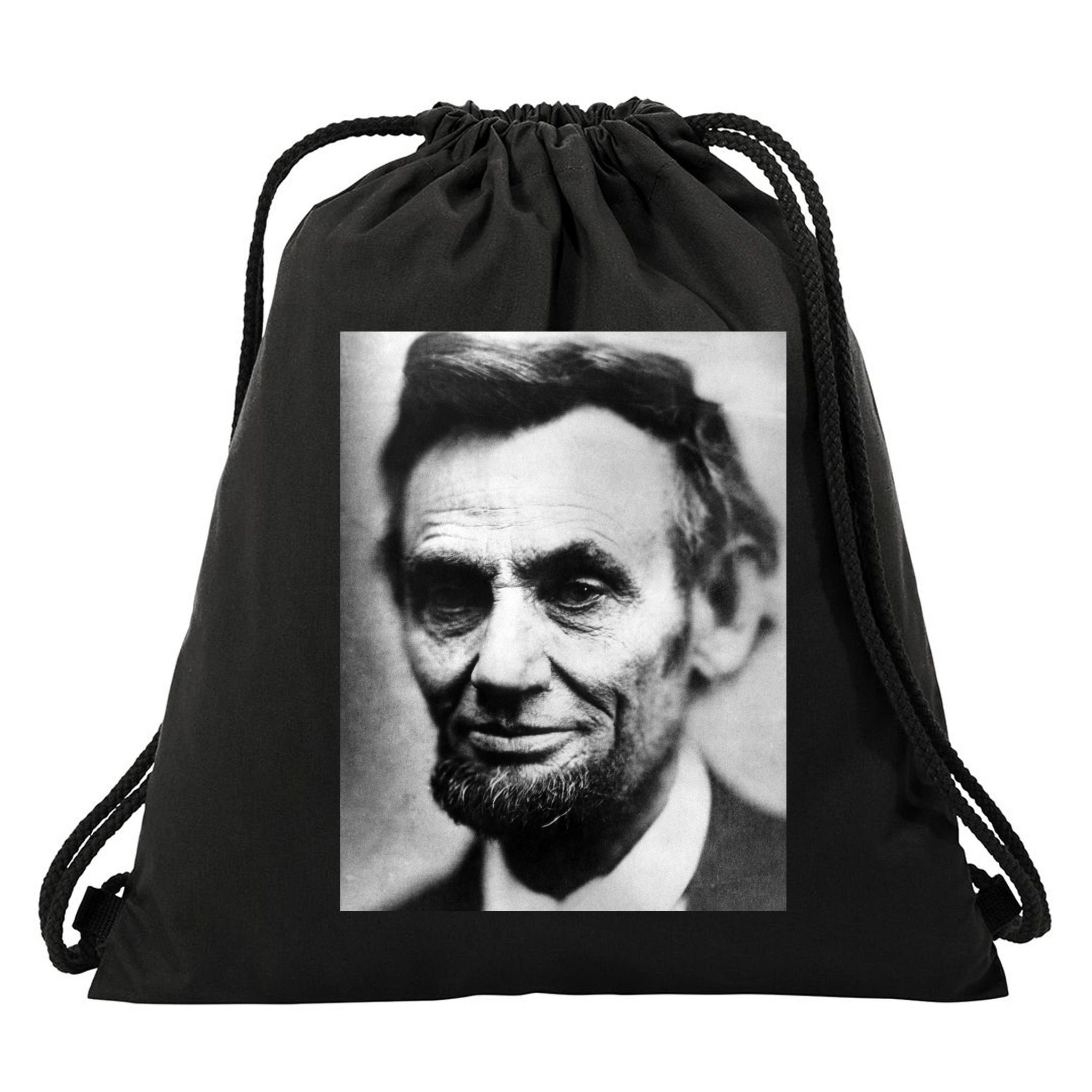 Abraham Lincoln Close Up Portrait Photo Picture Drawstring Bag