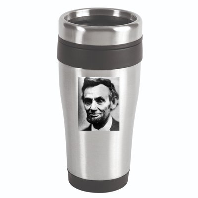 Abraham Lincoln Close Up Portrait Photo Picture 16oz Travel Tumbler