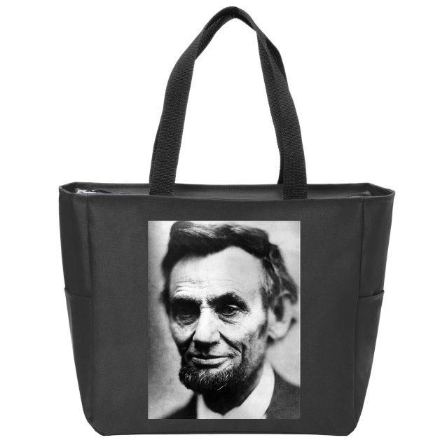 Abraham Lincoln Close Up Portrait Photo Picture Zip Tote Bag