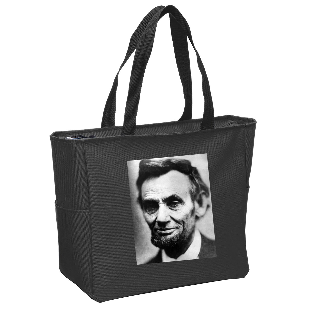 Abraham Lincoln Close Up Portrait Photo Picture Zip Tote Bag