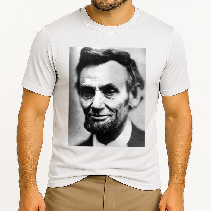 Abraham Lincoln Close Up Portrait Photo Picture Cooling Performance Crew T-Shirt