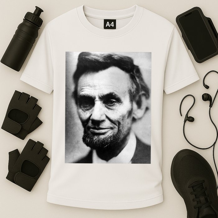 Abraham Lincoln Close Up Portrait Photo Picture Cooling Performance Crew T-Shirt