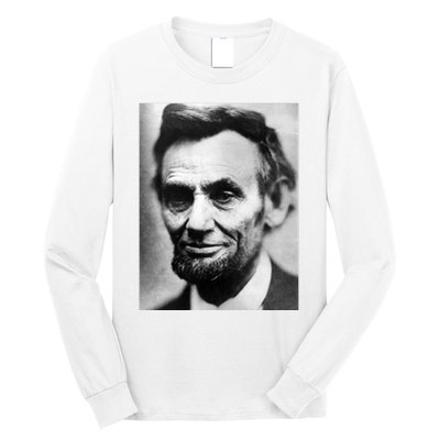Abraham Lincoln Close Up Portrait Photo Picture Long Sleeve Shirt