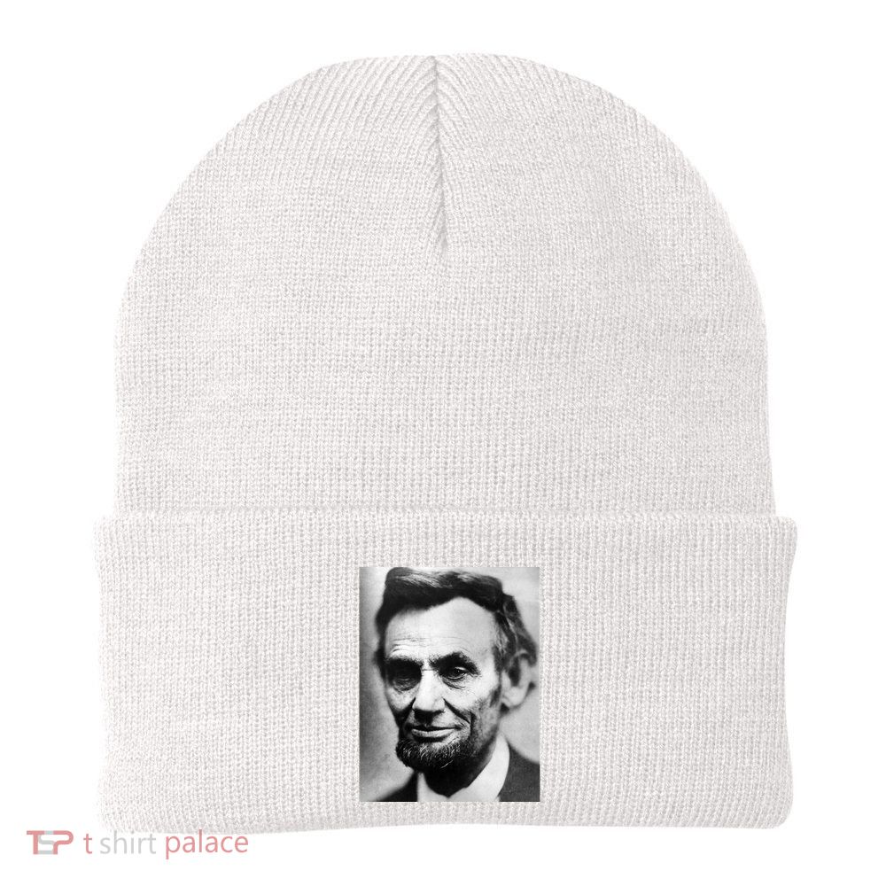 Abraham Lincoln Close Up Portrait Photo Picture Knit Cap Winter Beanie