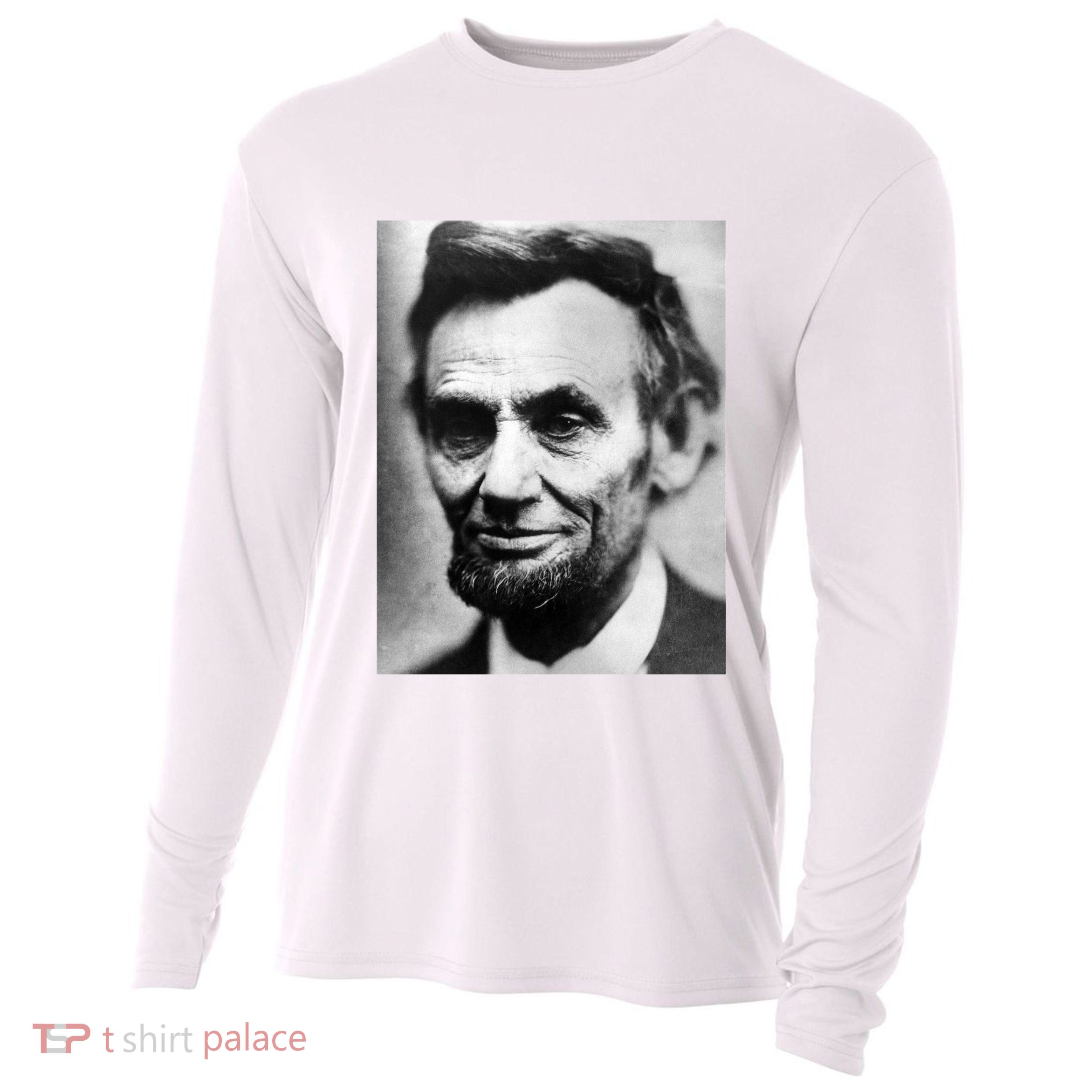 Abraham Lincoln Close Up Portrait Photo Picture Cooling Performance Long Sleeve Crew