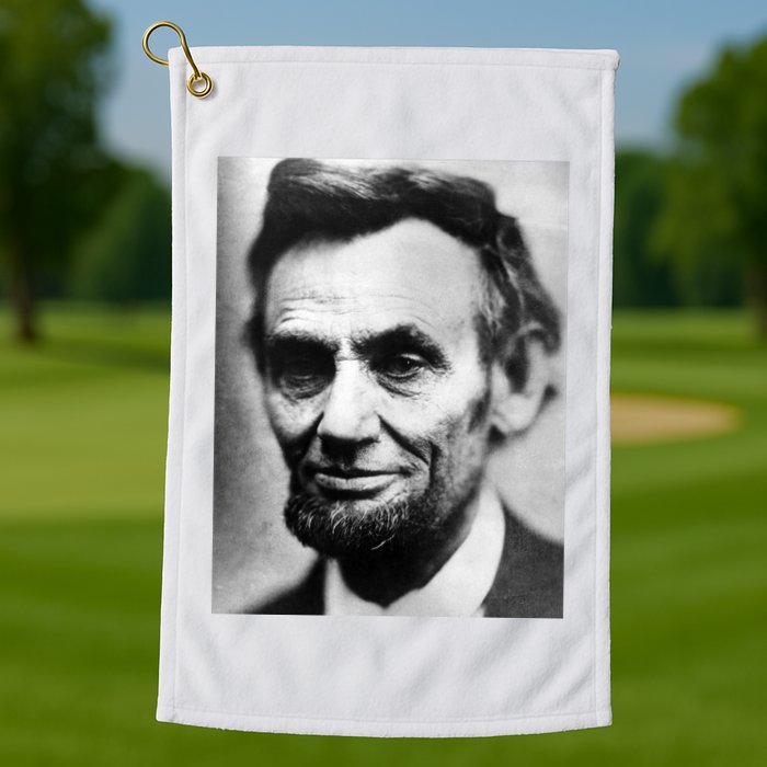 Abraham Lincoln Close Up Portrait Photo Picture Golf Towel