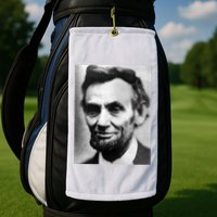 Abraham Lincoln Close Up Portrait Photo Picture Golf Towel