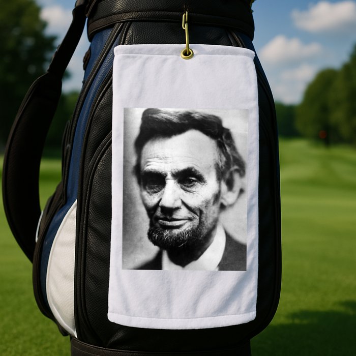 Abraham Lincoln Close Up Portrait Photo Picture Golf Towel