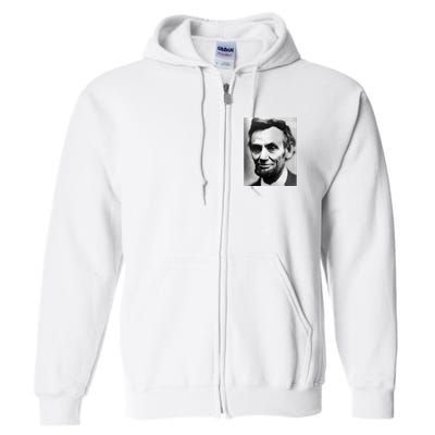 Abraham Lincoln Close Up Portrait Photo Picture Full Zip Hoodie