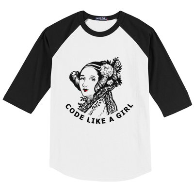 Ada Lovelace Code Like A Girl Baseball Sleeve Shirt