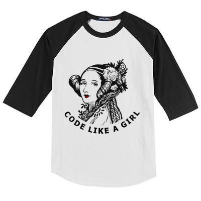 Ada Lovelace Code Like A Girl Kids Colorblock Raglan Jersey