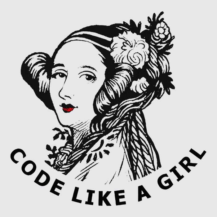 Ada Lovelace Code Like A Girl Womens Funnel Neck Pullover Hood
