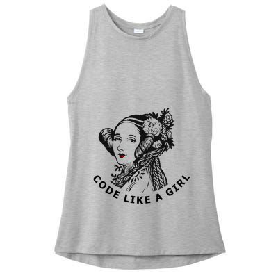 Ada Lovelace Code Like A Girl Ladies PosiCharge Tri-Blend Wicking Tank