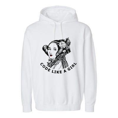 Ada Lovelace Code Like A Girl Garment-Dyed Fleece Hoodie