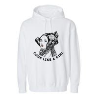 Ada Lovelace Code Like A Girl Garment-Dyed Fleece Hoodie