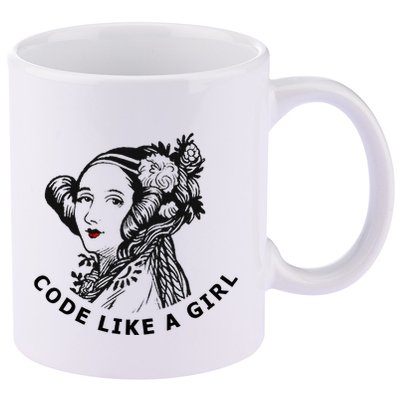 Ada Lovelace Code Like A Girl 11oz C Handle Ceramic Mug