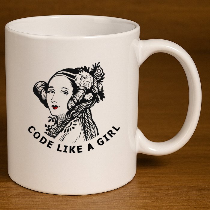 Ada Lovelace Code Like A Girl 11oz C Handle Ceramic Mug