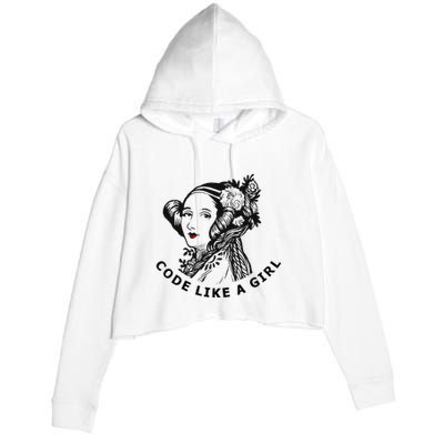 Ada Lovelace Code Like A Girl Crop Fleece Hoodie