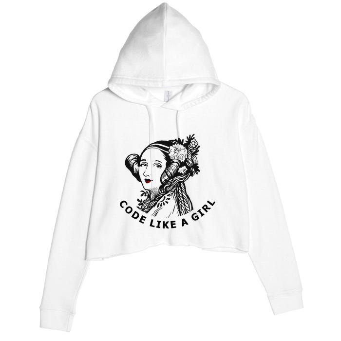 Ada Lovelace Code Like A Girl Crop Fleece Hoodie