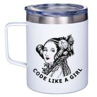 Ada Lovelace Code Like A Girl 12oz Stainless Steel Coffee Mug