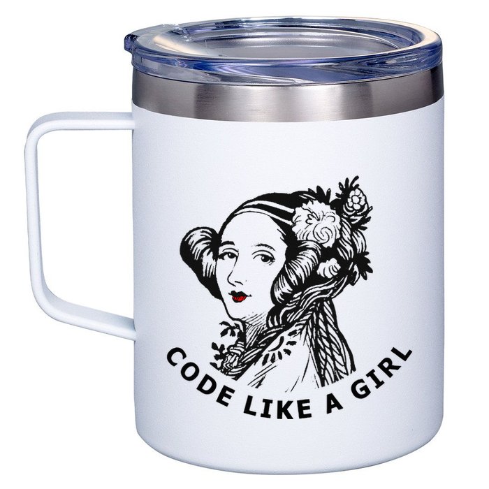 Ada Lovelace Code Like A Girl 12oz Stainless Steel Coffee Mug