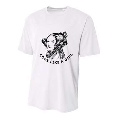 Ada Lovelace Code Like A Girl Youth Performance Sprint T-Shirt