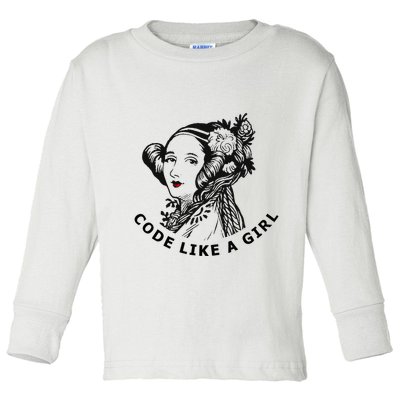 Ada Lovelace Code Like A Girl Toddler Long Sleeve Shirt