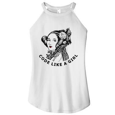 Ada Lovelace Code Like A Girl Women's Perfect Tri Rocker Tank