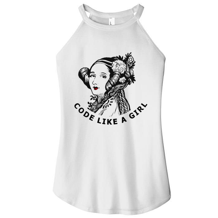 Ada Lovelace Code Like A Girl Women's Perfect Tri Rocker Tank