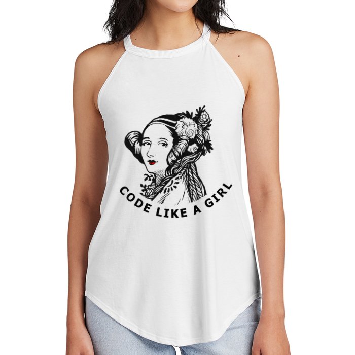 Ada Lovelace Code Like A Girl Women's Perfect Tri Rocker Tank