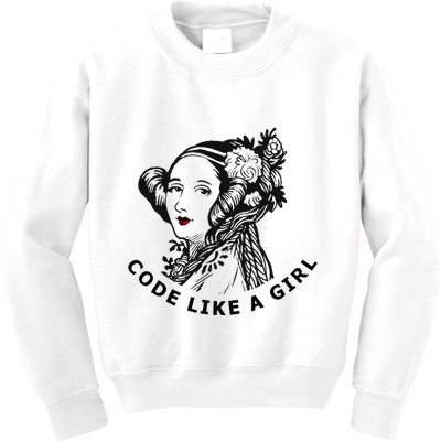 Ada Lovelace Code Like A Girl Kids Sweatshirt