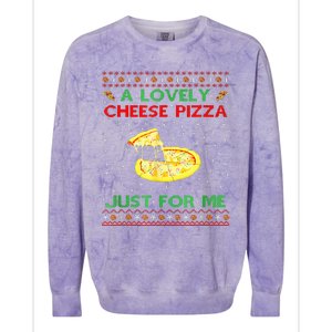 A Lovely Cheese Pizza Alone Funny Kevin X Mas Home Colorblast Crewneck Sweatshirt