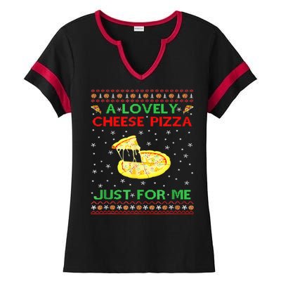 A Lovely Cheese Pizza Alone Funny Kevin X Mas Home Ladies Halftime Notch Neck Tee