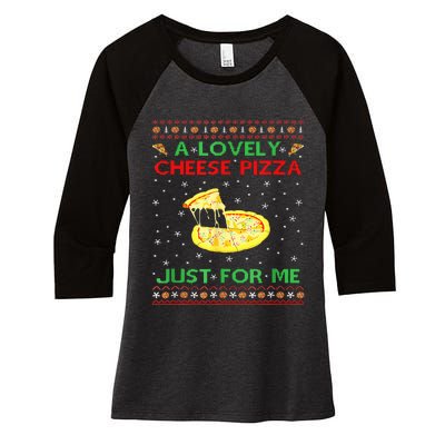 A Lovely Cheese Pizza Alone Funny Kevin X Mas Home Women's Tri-Blend 3/4-Sleeve Raglan Shirt