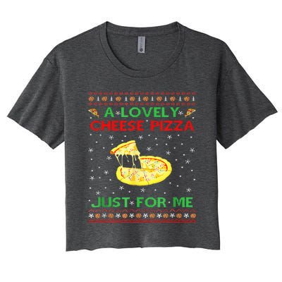 A Lovely Cheese Pizza Alone Funny Kevin X Mas Home Women's Crop Top Tee