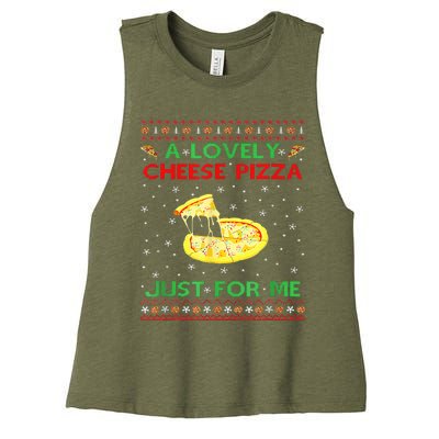 A Lovely Cheese Pizza Alone Funny Kevin X Mas Home Women's Racerback Cropped Tank