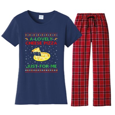 A Lovely Cheese Pizza Alone Funny Kevin X Mas Home Women's Flannel Pajama Set