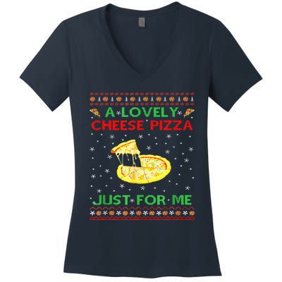 A Lovely Cheese Pizza Alone Funny Kevin X Mas Home Women's V-Neck T-Shirt