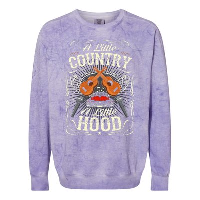 A Little Country A Little Hood Vintage Western Hip Hop Rap Colorblast Crewneck Sweatshirt