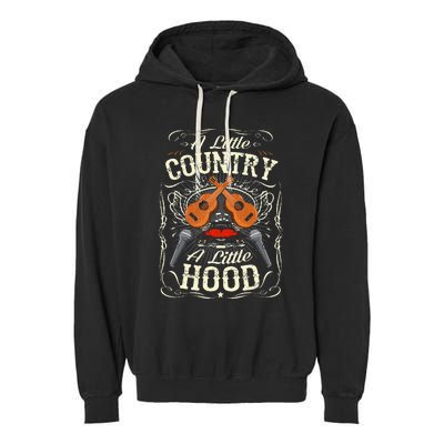 A Little Country A Little Hood Vintage Western Hip Hop Rap Garment-Dyed Fleece Hoodie