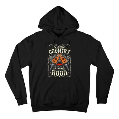 A Little Country A Little Hood Vintage Western Hip Hop Rap Hoodie