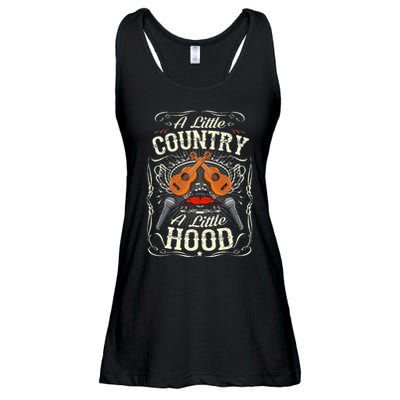 A Little Country A Little Hood Vintage Western Hip Hop Rap Ladies Essential Flowy Tank