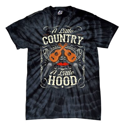 A Little Country A Little Hood Vintage Western Hip Hop Rap Tie-Dye T-Shirt