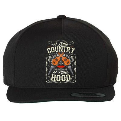 A Little Country A Little Hood Vintage Western Hip Hop Rap Wool Snapback Cap