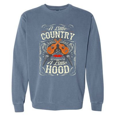 A Little Country A Little Hood Vintage Western Hip Hop Rap Garment-Dyed Sweatshirt