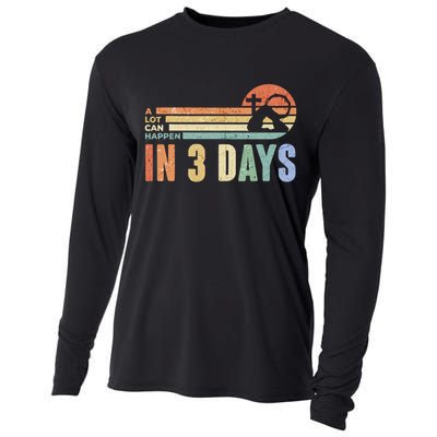 A Lot Can Happen In 3 Days Easter Jesus Design Cooling Performance Long Sleeve Crew