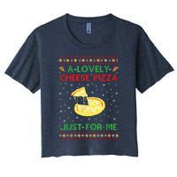 A Lovely Cheese Pizza Funny Kevin Xmas Women's Crop Top Tee