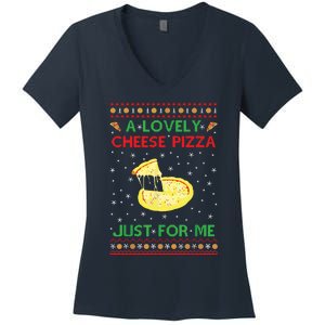 A Lovely Cheese Pizza Funny Kevin Xmas Women's V-Neck T-Shirt