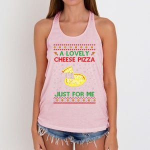 A Lovely Cheese Pizza Funny Kevin Xmas Women's Knotted Racerback Tank