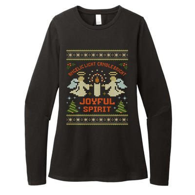 Angelic Light Candle Bright Joyful Spirit Christmas Season Womens CVC Long Sleeve Shirt